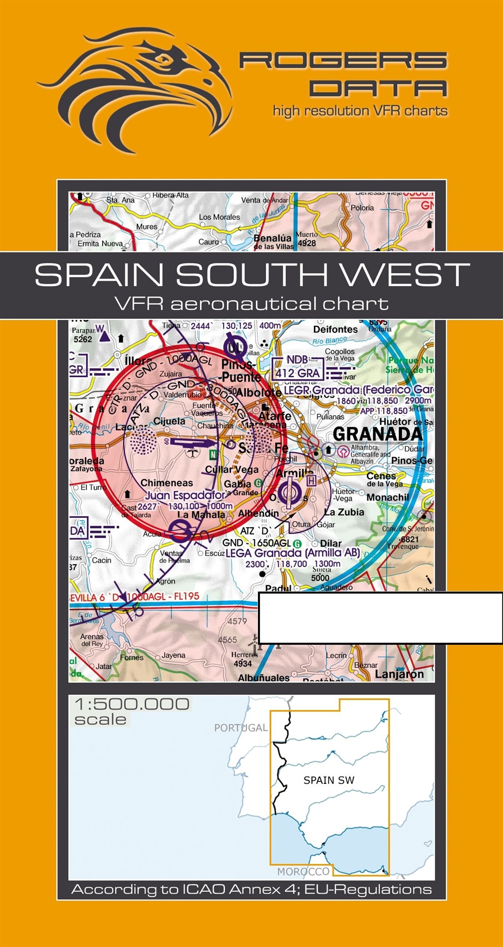 rogers data spain south west vfr chart vfr charts spain